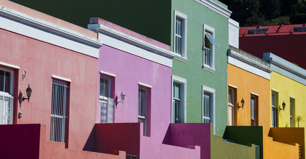 The pastel homes of the Bo-Kaap District, traditional home of Cape Town's Cape Malay population.